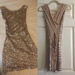 Topshop gold sequin dress